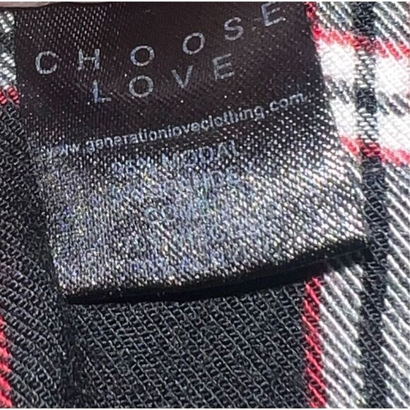 Generation love  Long Sleeve Round Neck Cuff Tartan Preppy  size - Picture 2 of 8